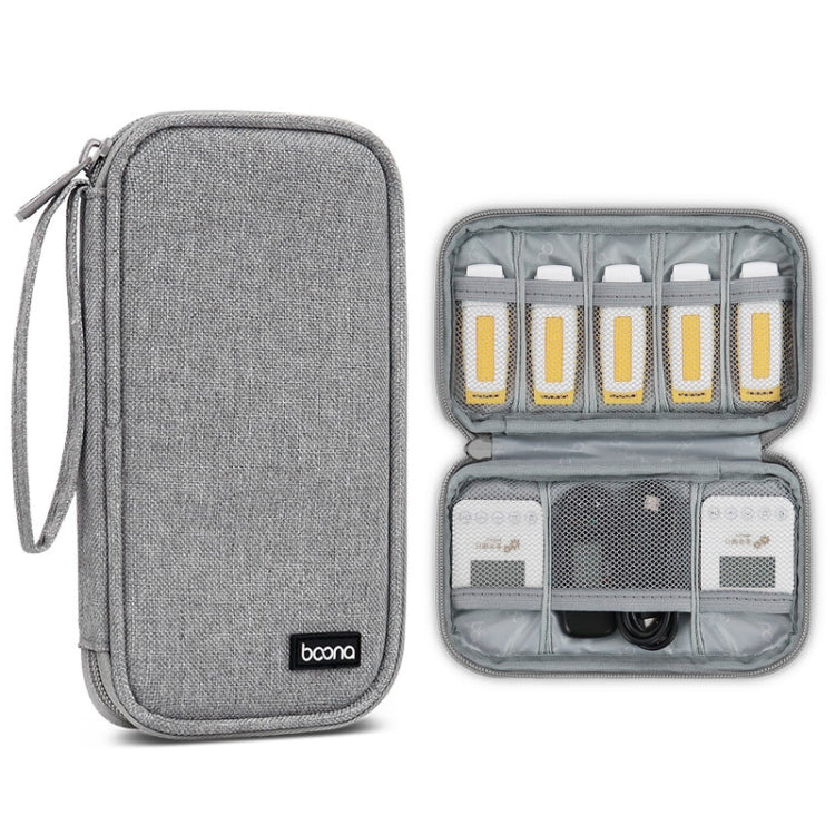 Baona BN-C004 Mini U Disk Auriculares Cable de datos Bolsa de almacenamiento, Color:, Single Layer (Gray), Single Layer (Black), Double Layer (Gray), Double Layer (Black)