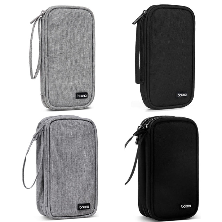 Baona BN-C004 Mini U Disk Auriculares Cable de datos Bolsa de almacenamiento, Color:, Single Layer (Gray), Single Layer (Black), Double Layer (Gray), Double Layer (Black)