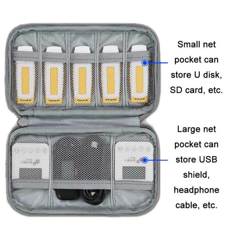 Baona BN-C004 Mini U Disk Auriculares Cable de datos Bolsa de almacenamiento, Color:, Single Layer (Gray), Single Layer (Black), Double Layer (Gray), Double Layer (Black)