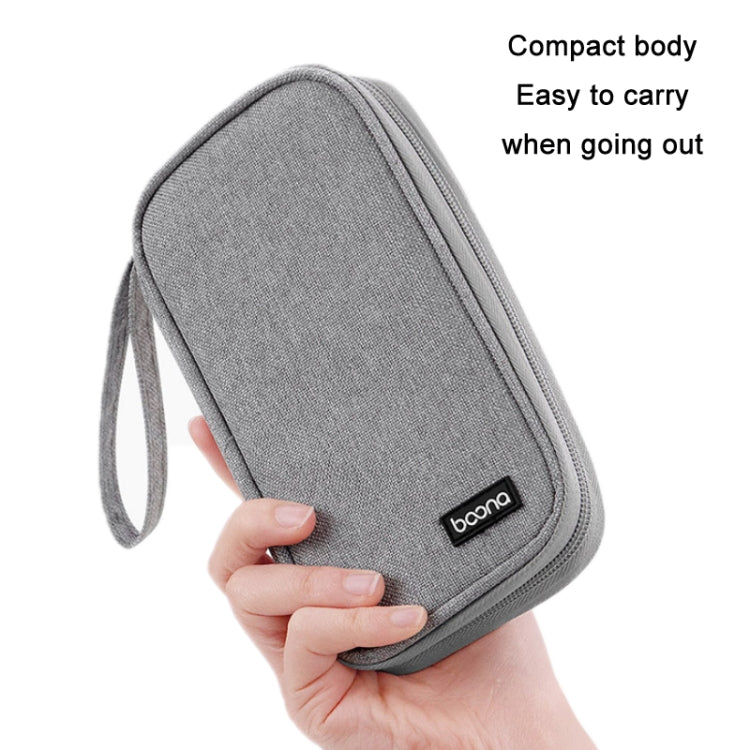 Baona BN-C004 Mini U Disk Auriculares Cable de datos Bolsa de almacenamiento, Color:, Single Layer (Gray), Single Layer (Black), Double Layer (Gray), Double Layer (Black)