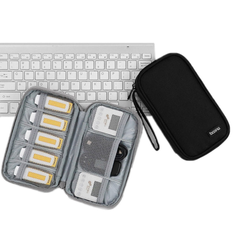 Baona BN-C004 Mini U Disk Auriculares Cable de datos Bolsa de almacenamiento, Color:, Single Layer (Gray), Single Layer (Black), Double Layer (Gray), Double Layer (Black)