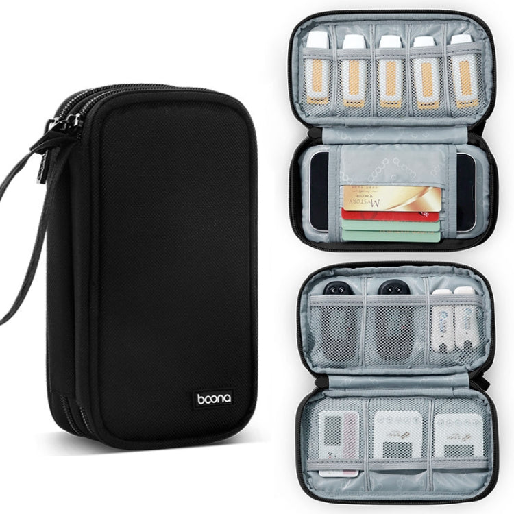 Baona BN-C004 Mini U Disk Auriculares Cable de datos Bolsa de almacenamiento, Color:, Single Layer (Gray), Single Layer (Black), Double Layer (Gray), Double Layer (Black)