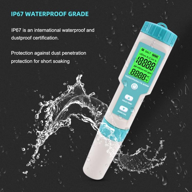 C-600A Pluma de monitoreo de temperatura/salinidad/PH/TDS/EC/ORP/SG 7 en 1, C-600A