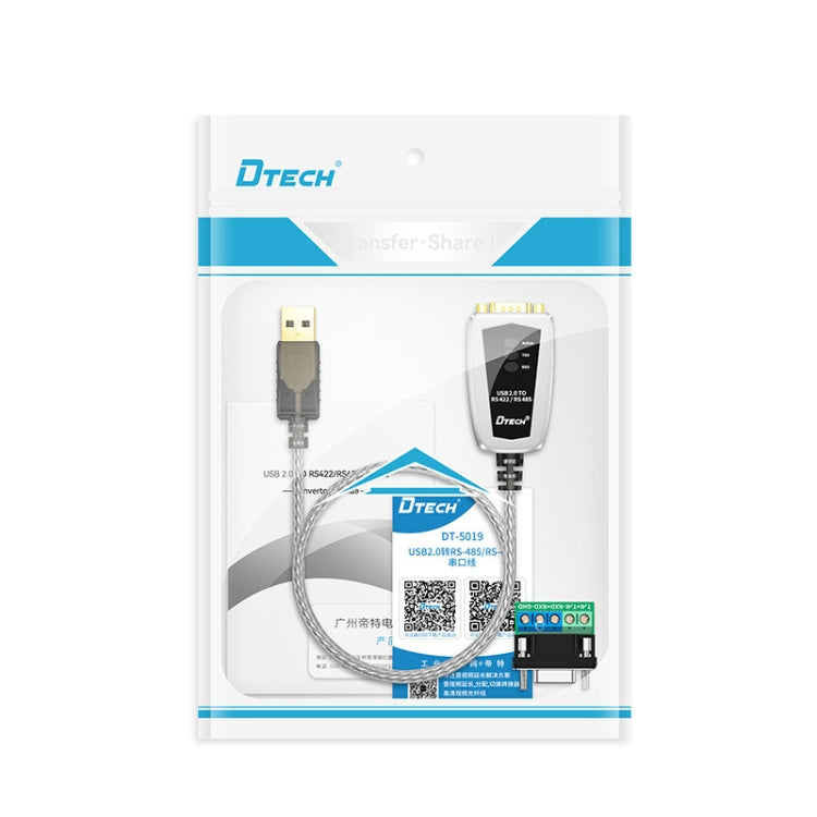 DTECH DT-5119 0,5 m USB a RS485/422 Convertidor industrial Adaptador de comunicación de línea serie, DT-5119 0.5m