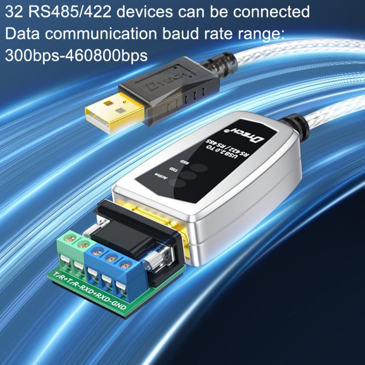 DTECH DT-5119 0,5 m USB a RS485/422 Convertidor industrial Adaptador de comunicación de línea serie, DT-5119 0.5m