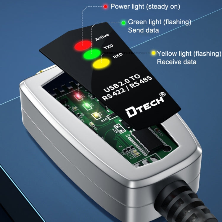 DTECH DT-5019 USB a RS485/422 Convertidor industrial Adaptador de comunicación de línea serie, DT-5019 1.2m