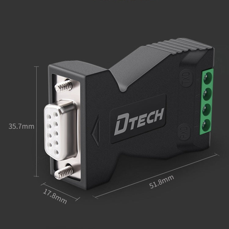 Convertidor RS232 a 485 de protección contra sobretensiones y rayos de grado industrial DTECH DT-9001, DT-9001