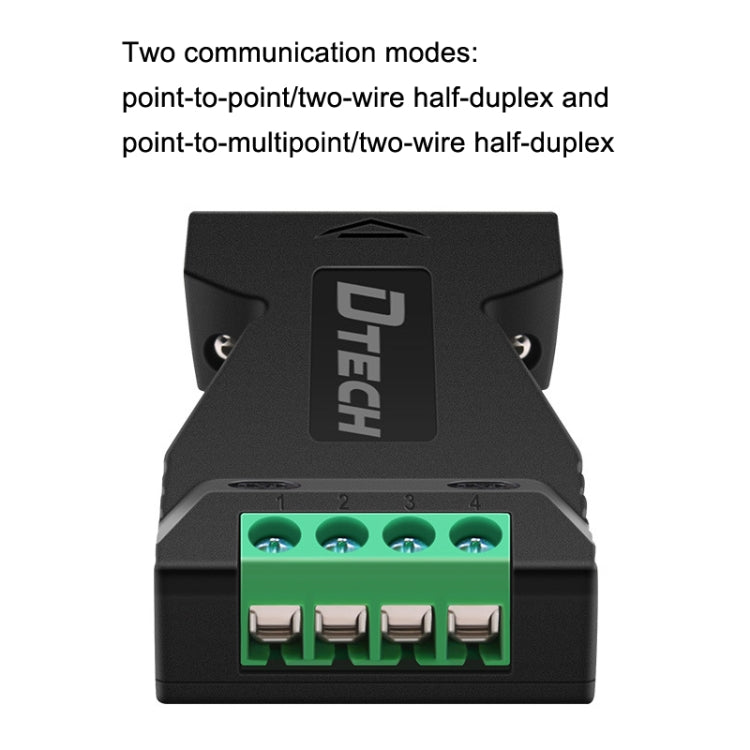 Convertidor RS232 a 485 de protección contra sobretensiones y rayos de grado industrial DTECH DT-9001, DT-9001