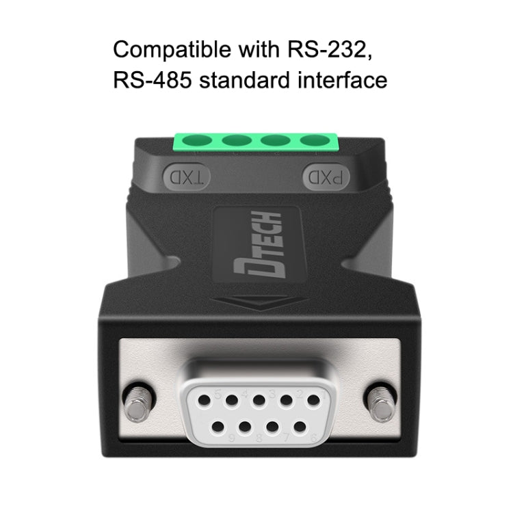 Convertidor RS232 a 485 de protección contra sobretensiones y rayos de grado industrial DTECH DT-9001, DT-9001