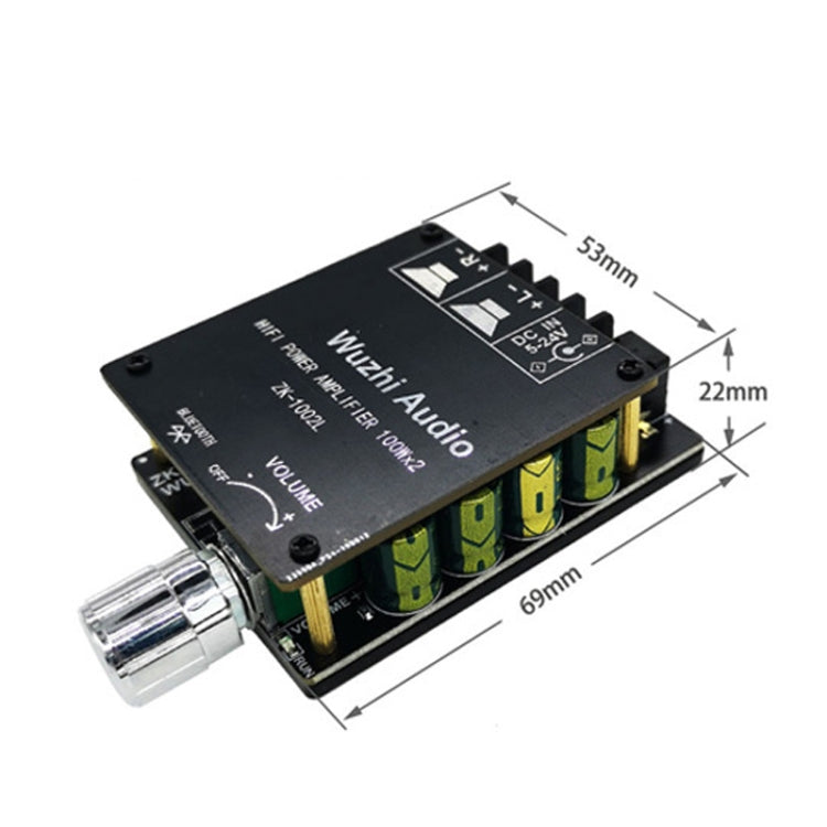 Mini placa amplificadora Bluetooth de alta potencia ZK-1002L con interruptor de volumen de ajuste de perilla, ZK-1002L