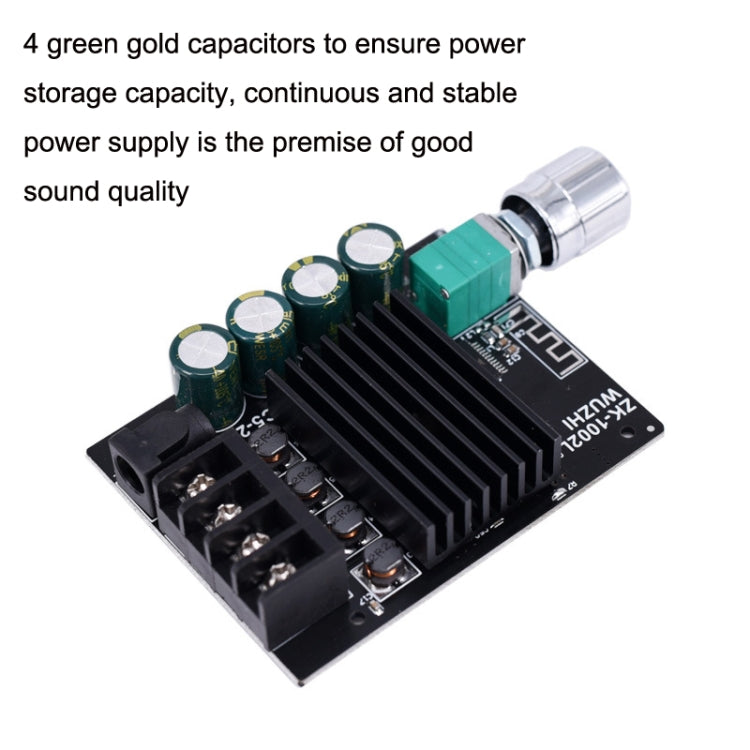 Mini placa amplificadora Bluetooth de alta potencia ZK-1002L con interruptor de volumen de ajuste de perilla, ZK-1002L