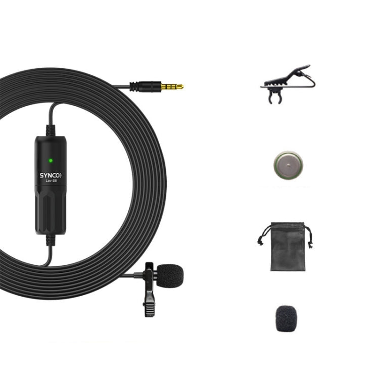 Micrófono con cable en vivo Lavalier SYNCO S8, especificaciones:, Black, Black + Type-C, Black + 8 Pin, Black + Type-C + 8 Pin