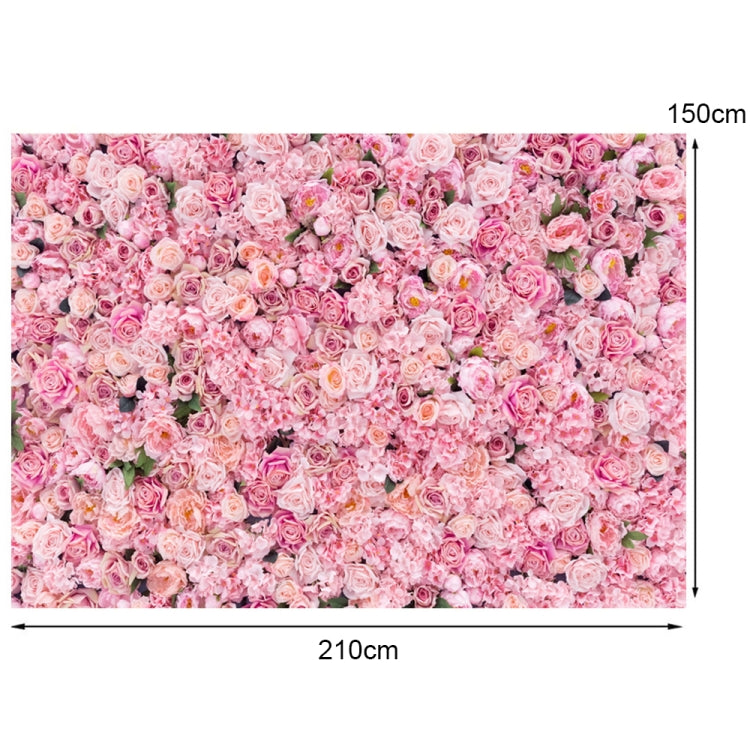 Tela rosa con fondo de pared de rosas