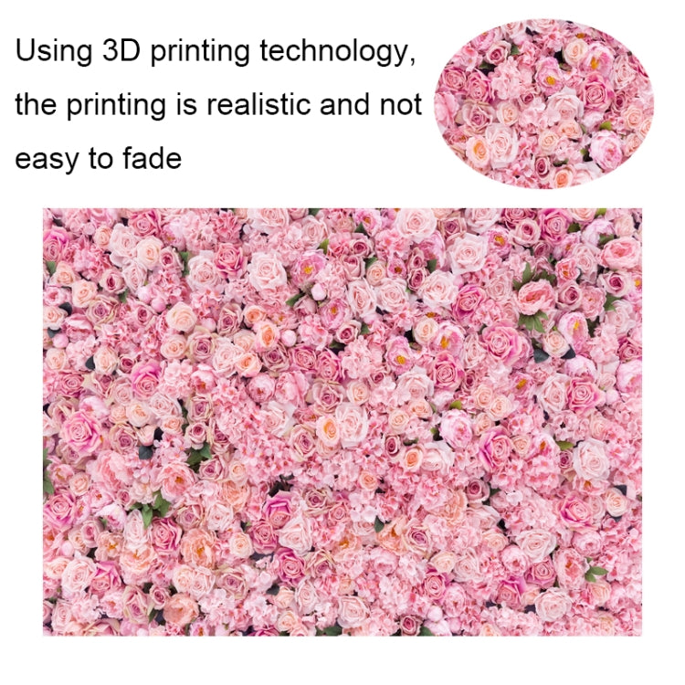 Tela rosa con fondo de pared de rosas
