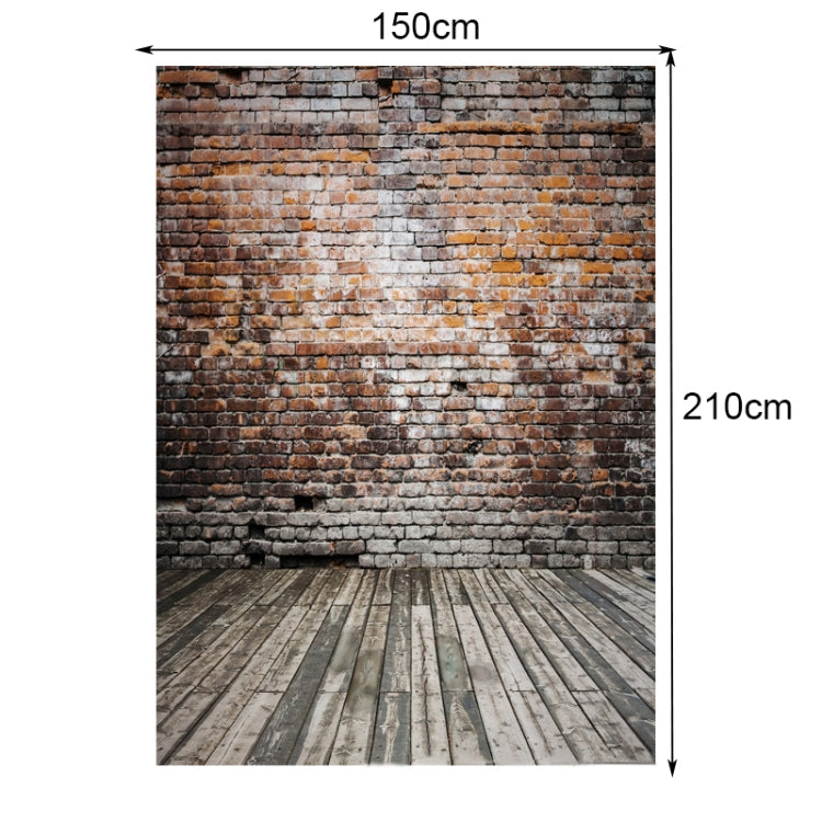 3740 2,1 m x 1,5 m Fondo de fotografía de pared de ladrillo y suelo de madera