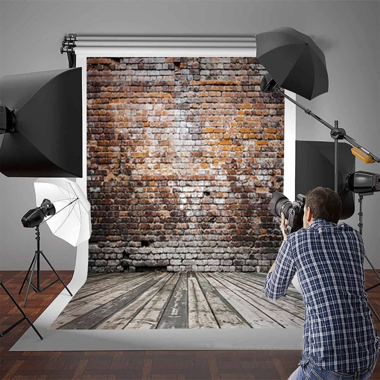 3740 2,1 m x 1,5 m Fondo de fotografía de pared de ladrillo y suelo de madera