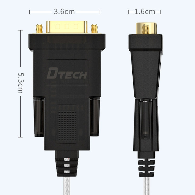 DTECH DT-5002A 1,8 m USB a RS232 Línea serie DB9 Aguja Puerto COM, 1.8m