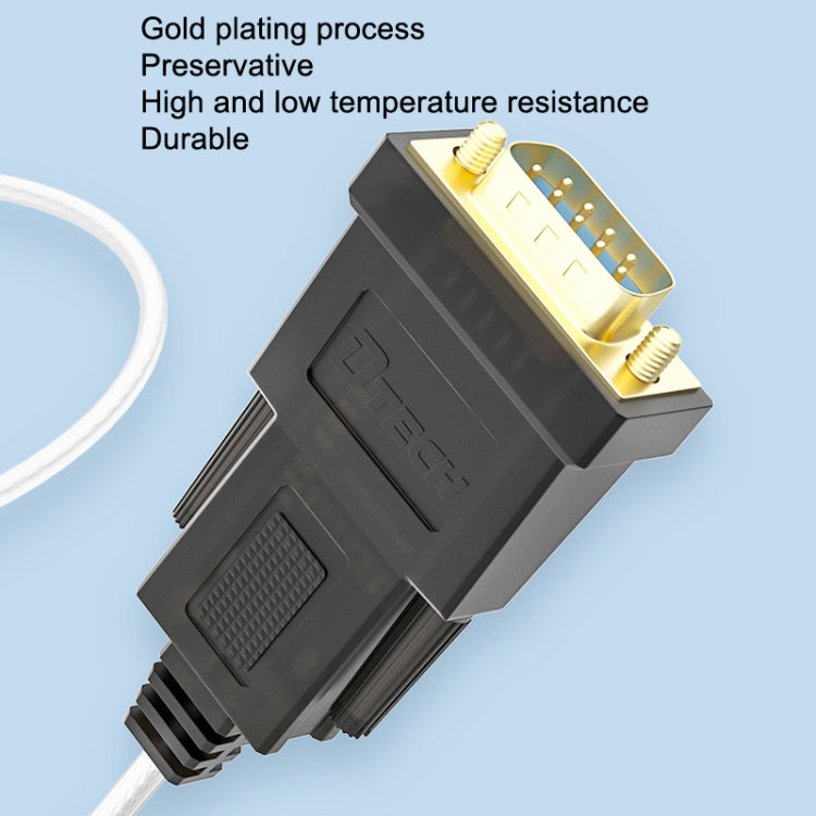 DTECH DT-5002A 1,8 m USB a RS232 Línea serie DB9 Aguja Puerto COM, 1.8m