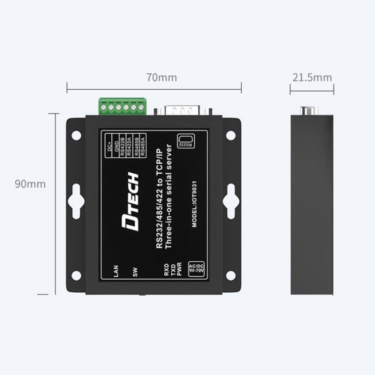 DTECH IOT9031 RS232/485/422 a TCP 3 en 1 servidor serie, enchufe CN, IOT9031 RS232/485/422 To TCP