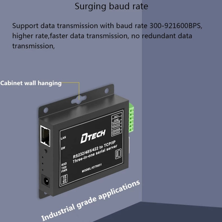 DTECH IOT9031 RS232/485/422 a TCP 3 en 1 servidor serie, enchufe CN, IOT9031 RS232/485/422 To TCP
