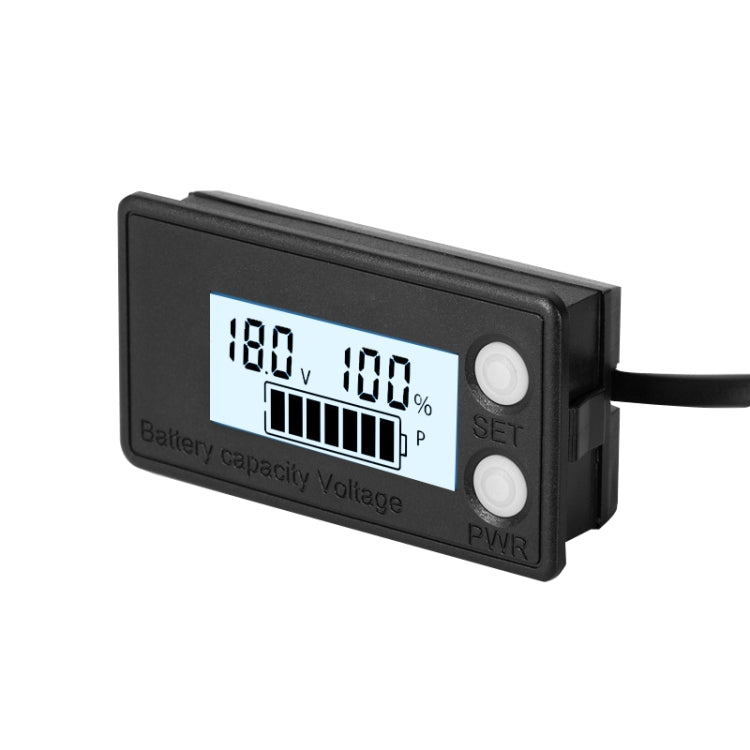 Medidor de voltaje de pantalla digital de batería de litio de plomo y ácido de dos hilos LCD a prueba de agua, 8-100V (White), 8-100V (Blue), 8-72V (White), 8-72V (Blue)