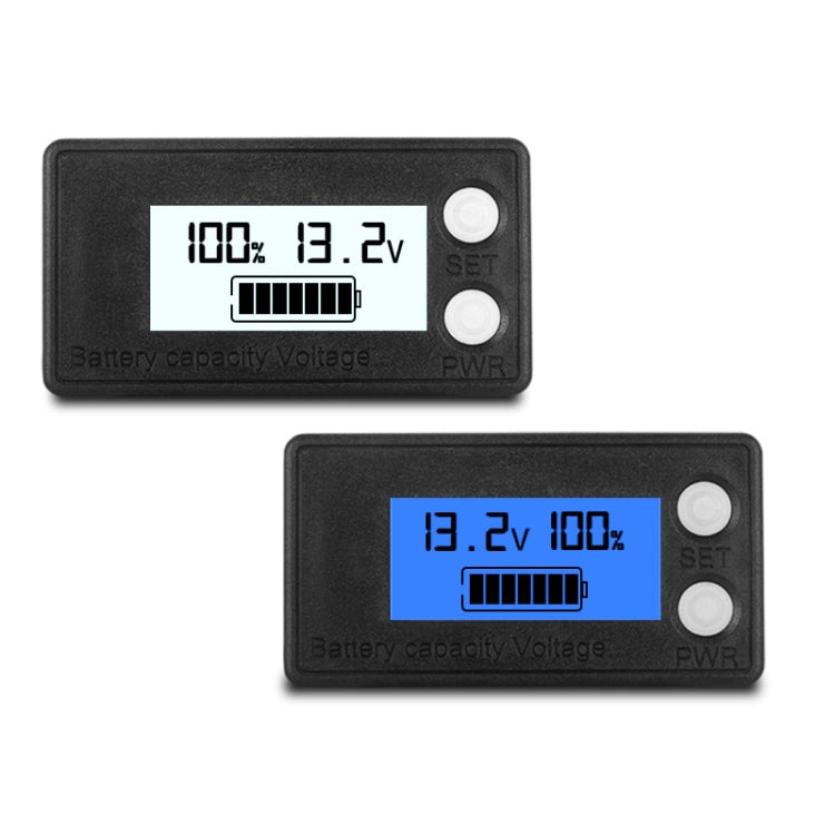 Medidor de voltaje de pantalla digital de batería de litio de plomo y ácido de dos hilos LCD a prueba de agua, 8-100V (White), 8-100V (Blue), 8-72V (White), 8-72V (Blue)