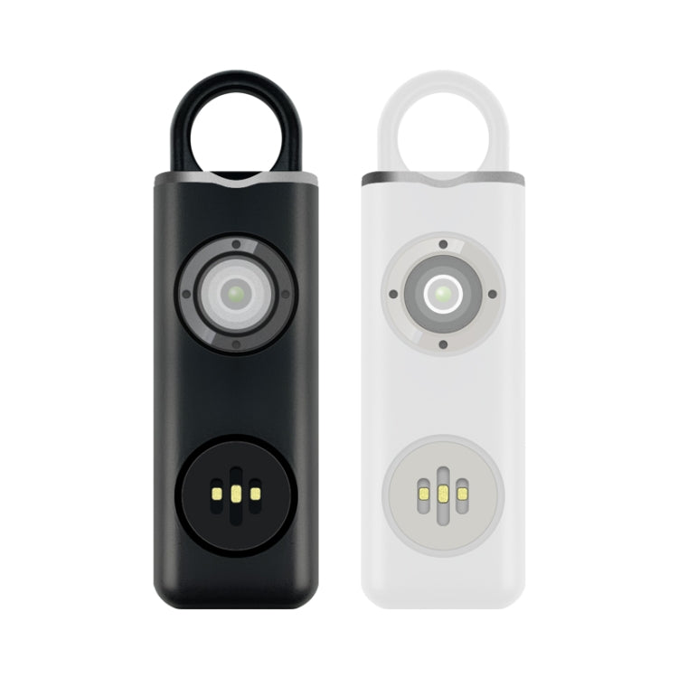 Llavero de autodefensa recargable para estudiante con alarma antilobo, Rechargeable White, Rechargeable Black