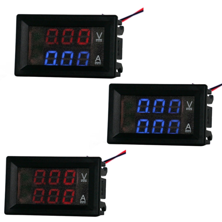 Medidor de corriente de voltaje de pantalla dual Medidor de voltaje de CC digital, 10A (Red), 10A (Red Blue), 10A (Blue), 50A (Red), 50A (Red Blue), 50A (Blue)