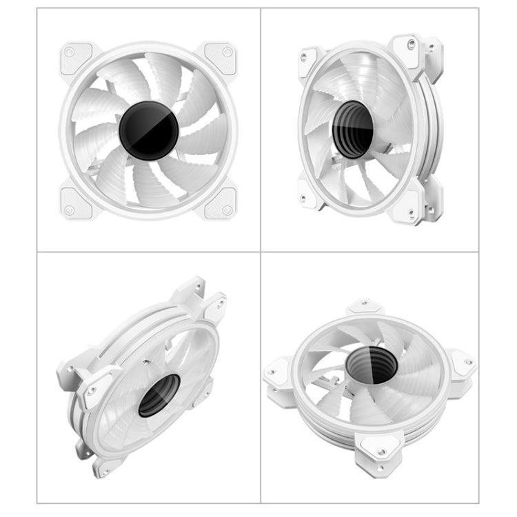 COOLMOON 12cm Infinity Lens Computer Cooling Fan PWM ARGB Chasis Ventilador de refrigeración, WF1 (White), WF1 (Black)