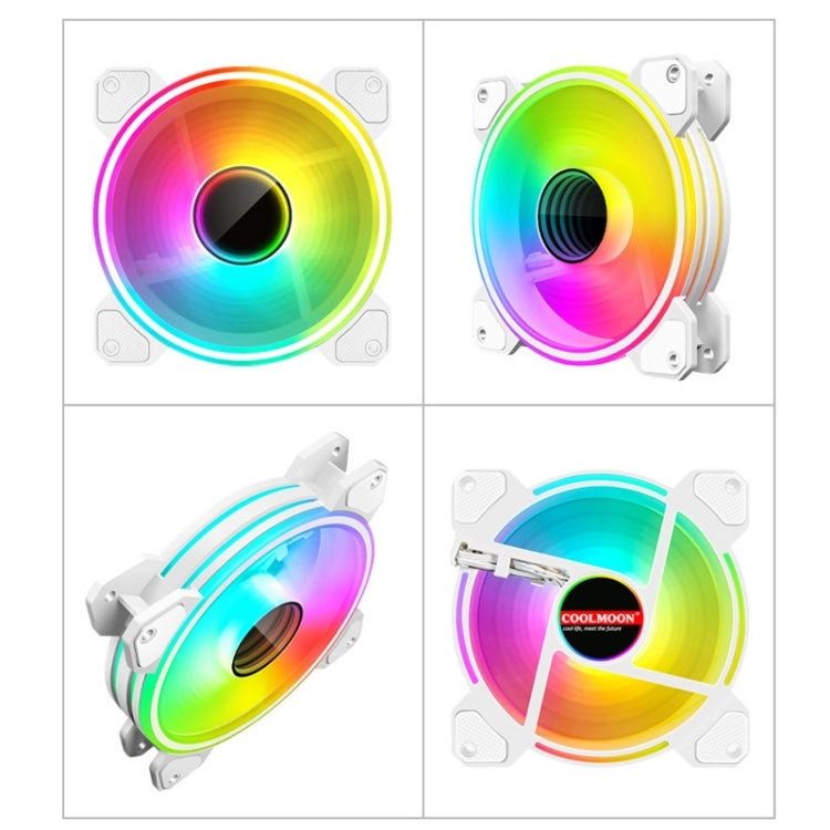 COOLMOON 12cm Infinity Lens Computer Cooling Fan PWM ARGB Chasis Ventilador de refrigeración, WF1 (White), WF1 (Black)