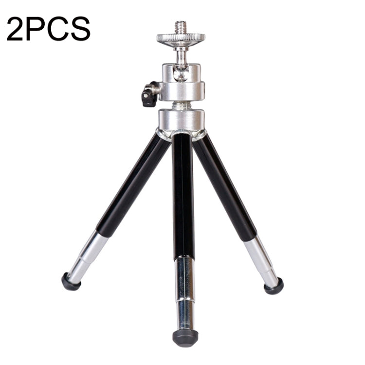 2 soportes para teléfono con proyector, mini trípode de metal telescópico portátil de escritorio, estilo:, 2 Sections (Black), 2 Sections (Silver), 3 Sections (Black), 3 Sections (Silver)