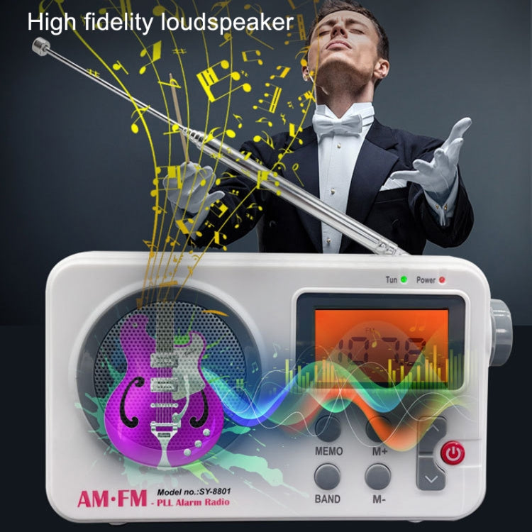 SY-8801 Radio retro portátil HD Pantalla LCD Peso Bajo Radio de onda corta, SY-8801