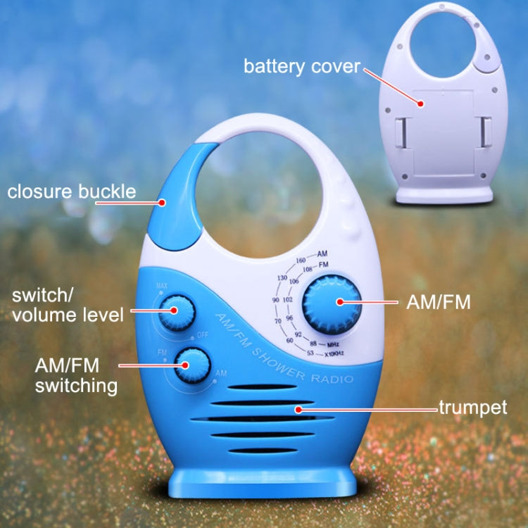 Sayin SY-950 Radio pequeña portátil a prueba de agua AM / FM Radio de banda universal para ancianos, SY-950 Blue, SY-950 Black