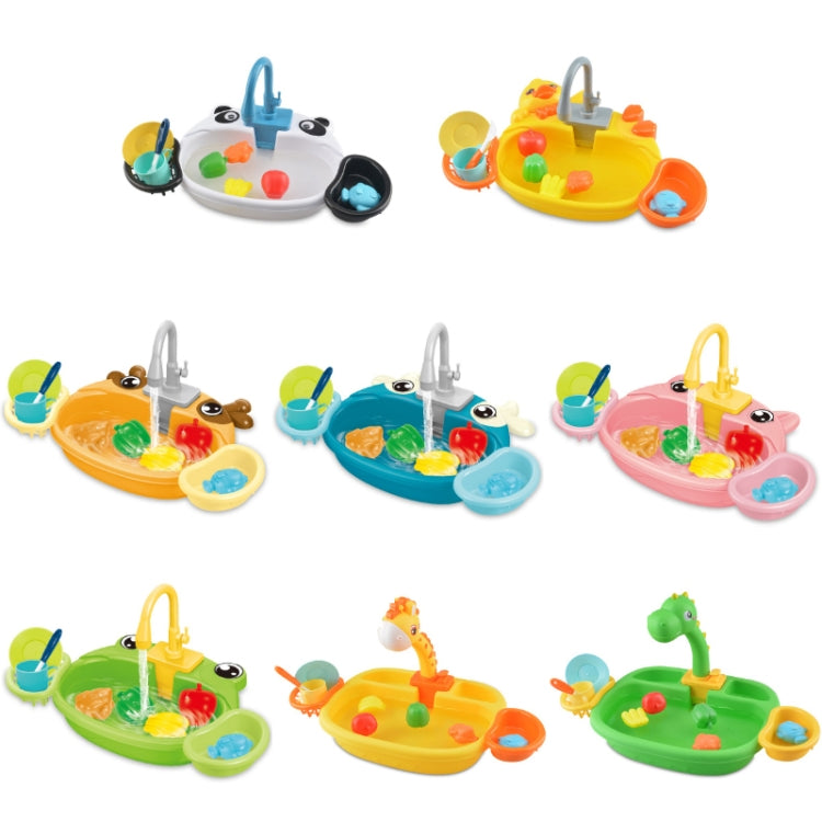 Juguetes de cocina para niños Lavavajillas de agua circulante eléctrica, Panda, Yellow Duck, Yellow, Blue, Pink, Green, Giraffe, Dinosaur