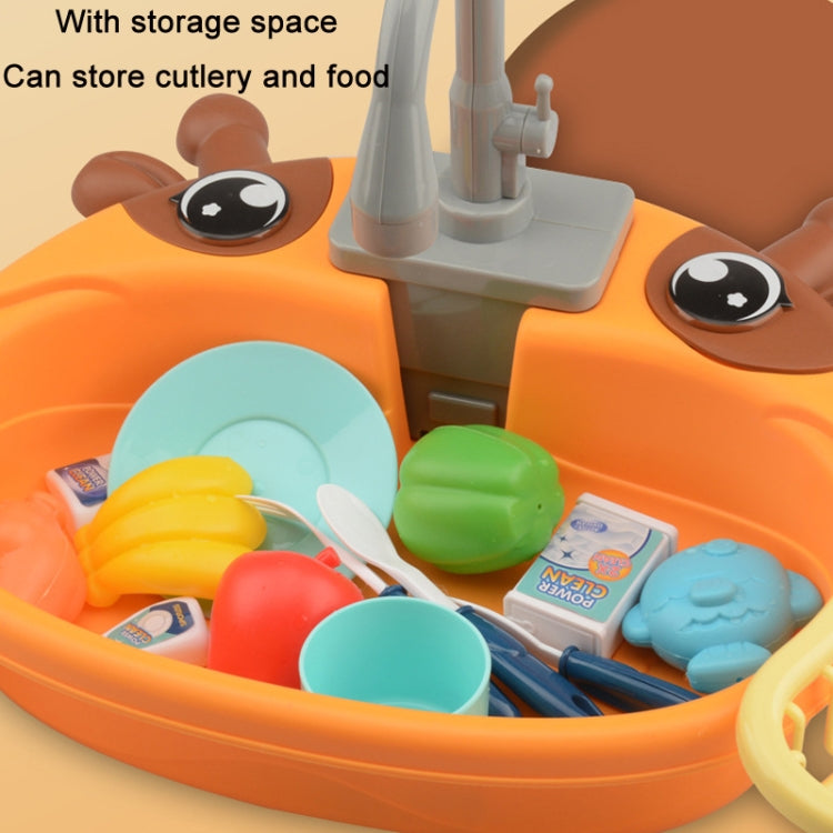 Juguetes de cocina para niños Lavavajillas de agua circulante eléctrica, Panda, Yellow Duck, Yellow, Blue, Pink, Green, Giraffe, Dinosaur