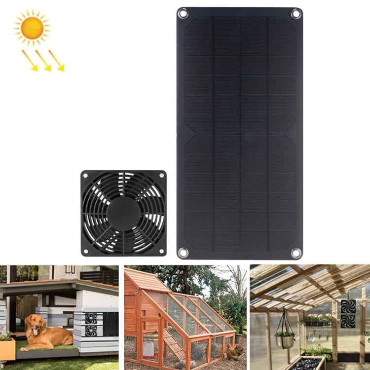 Mini ventilador solar de alta velocidad y larga duración de 10 W para exteriores, extractor de aire para mascotas, 10W