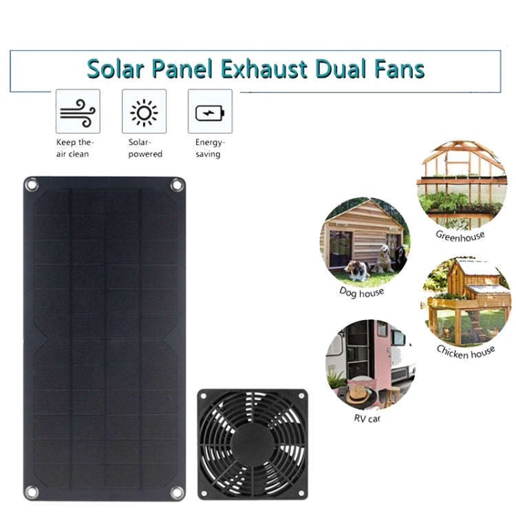 Mini ventilador solar de alta velocidad y larga duración de 10 W para exteriores, extractor de aire para mascotas, 10W