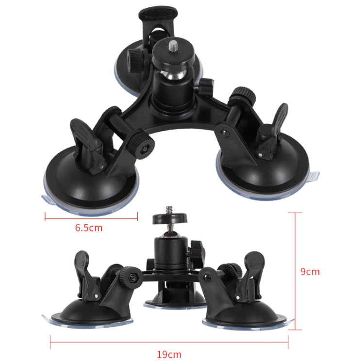 Soporte de vehículo de propósito general para automóvil Base de grabación de video de vidrio fijo con ventosa, Suction Cup+PTZ, Suction Cup+PTZ+Gopro Screw, Suction Cup+PTZ+Phone Clip