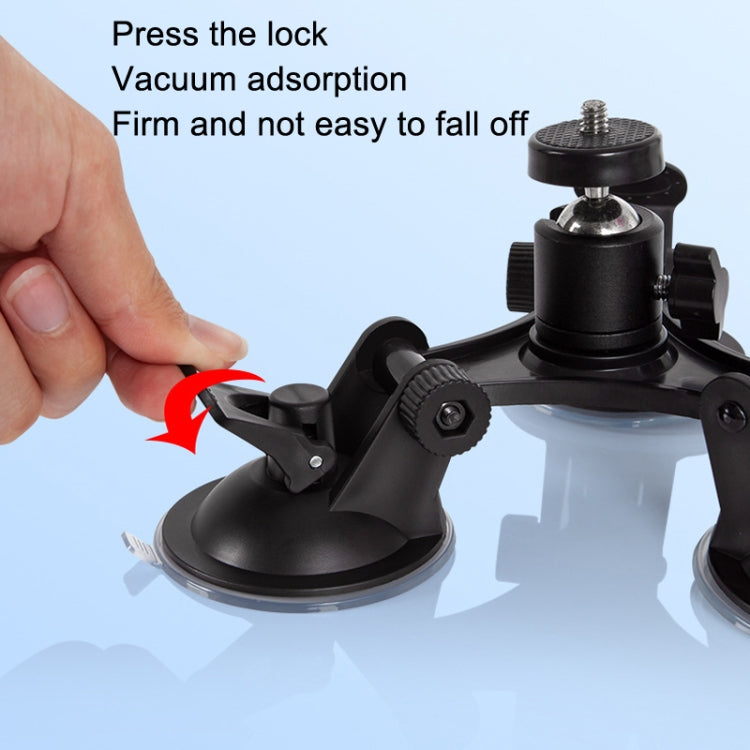 Soporte de vehículo de propósito general para automóvil Base de grabación de video de vidrio fijo con ventosa, Suction Cup+PTZ, Suction Cup+PTZ+Gopro Screw, Suction Cup+PTZ+Phone Clip