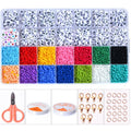 28 cuentas de alfabeto de cuadrícula, cuentas de arroz, Material de pulsera de cuentas DIY, 28 Grid