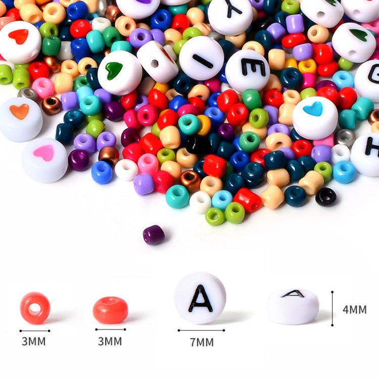 28 cuentas de alfabeto de cuadrícula, cuentas de arroz, Material de pulsera de cuentas DIY, 28 Grid