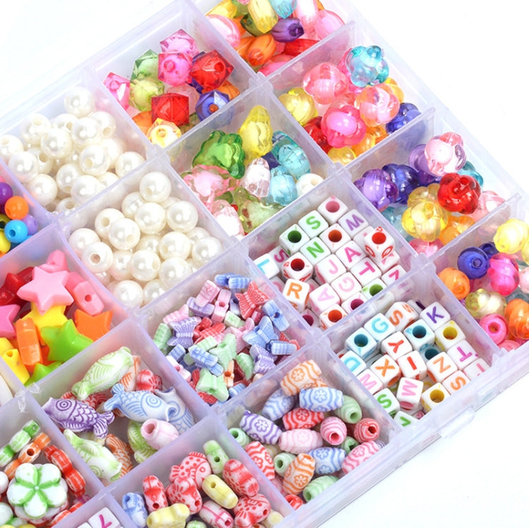 32 Rejilla Acrílico Con Cuentas Niños DIY Collar Pulsera Juguetes, Without Box, With Color Box