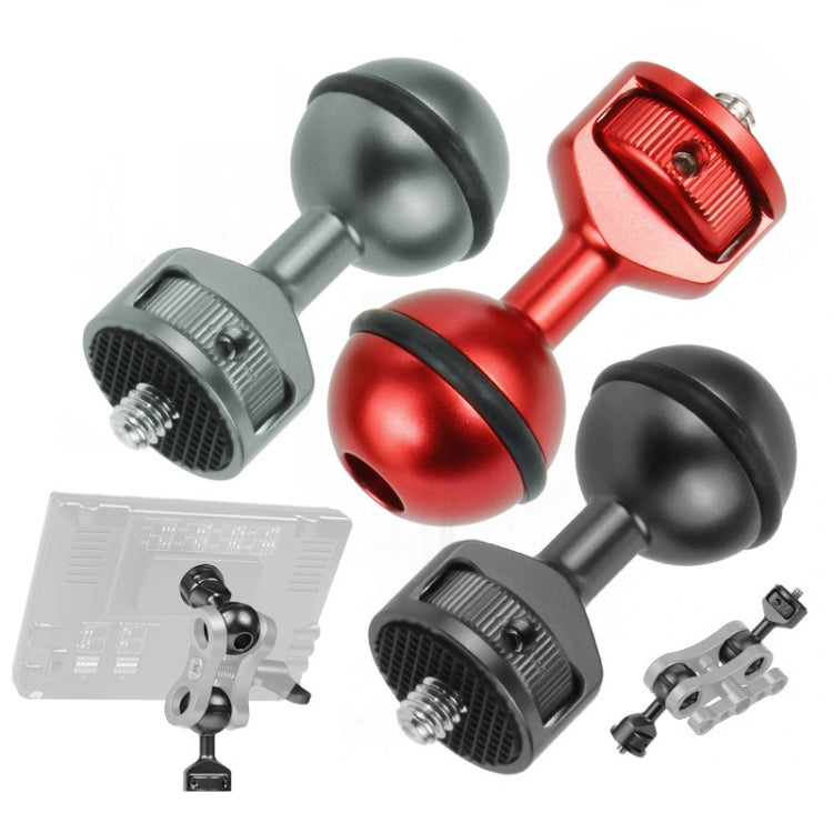 Clip de cabeza de bola de 2,5 cm para cámara de acción, cámara de vídeo subacuática, junta de buceo ligera, Rojo, Negro, Titanium