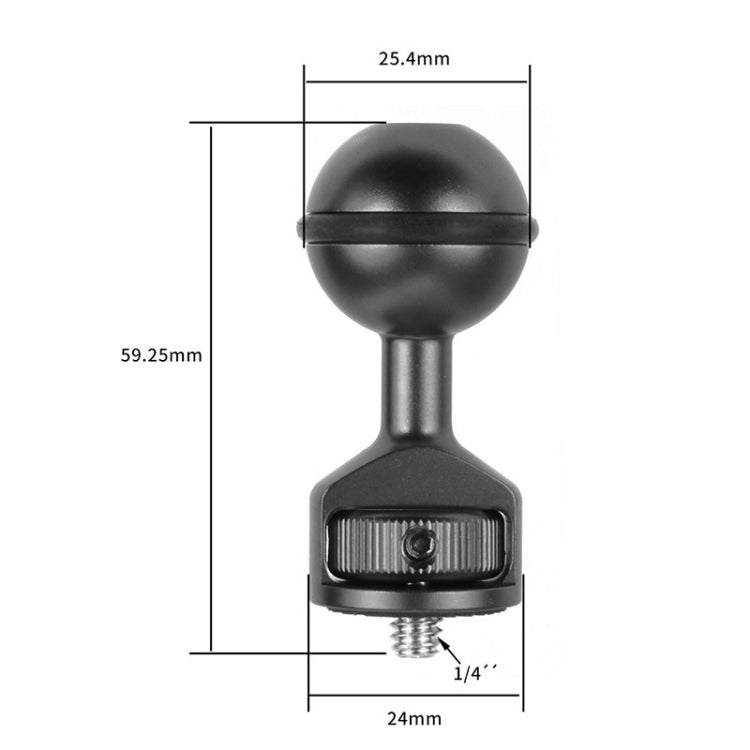 Clip de cabeza de bola de 2,5 cm para cámara de acción, cámara de vídeo subacuática, junta de buceo ligera, Rojo, Negro, Titanium