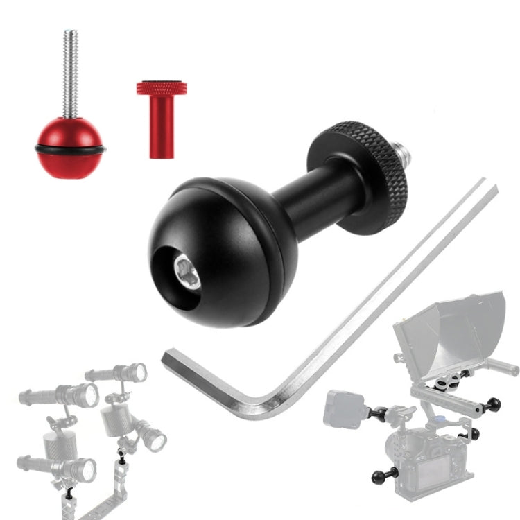 Adaptador de cabeza esférica Tornillo ajustable Cámara de montaje fijo Buceo submarino Fotografía Soporte de luces, 1/4 Inch Red, 1/4 Inch  Black, M5 Screw Black