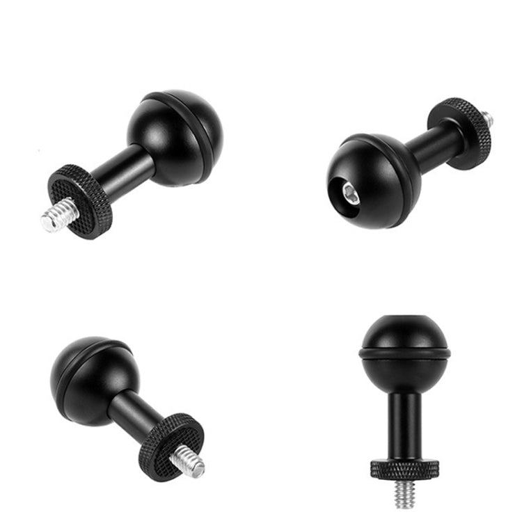 Adaptador de cabeza esférica Tornillo ajustable Cámara de montaje fijo Buceo submarino Fotografía Soporte de luces, 1/4 Inch Red, 1/4 Inch  Black, M5 Screw Black