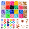 24 cuentas de cerámica blanda de 6mm de rejilla, materiales para hacer collares y pulseras DIY, 24 Grid
