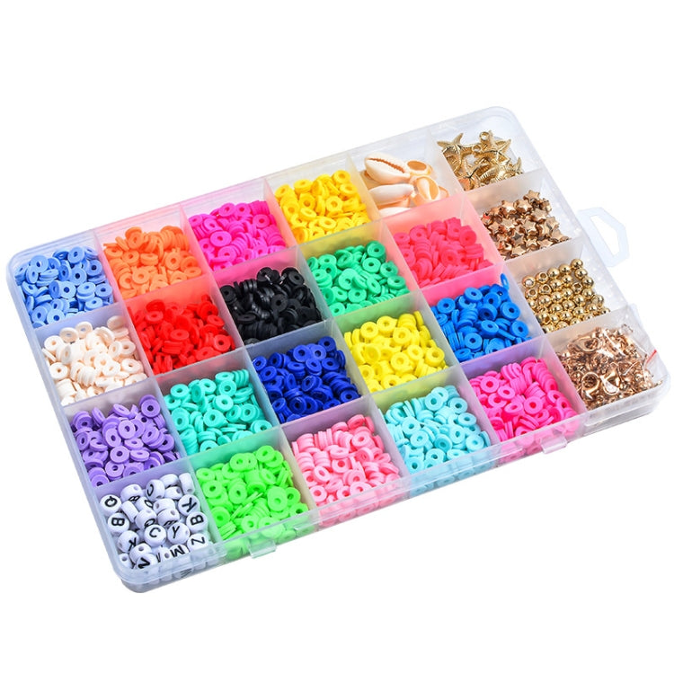 24 cuentas de cerámica blanda de 6mm de rejilla, materiales para hacer collares y pulseras DIY, 24 Grid
