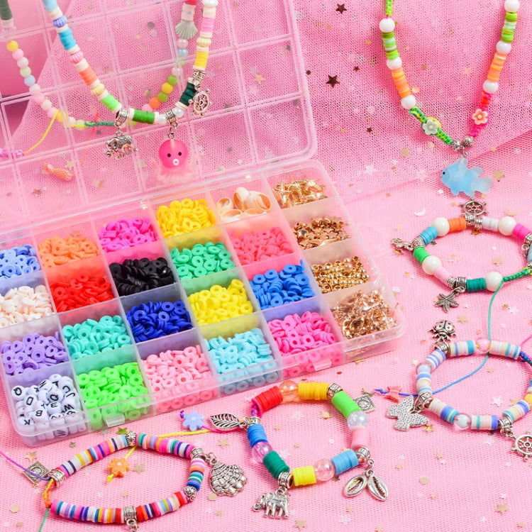24 cuentas de cerámica blanda de 6mm de rejilla, materiales para hacer collares y pulseras DIY, 24 Grid
