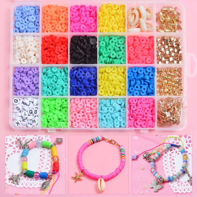 24 cuentas de cerámica blanda de 6mm de rejilla, materiales para hacer collares y pulseras DIY, 24 Grid